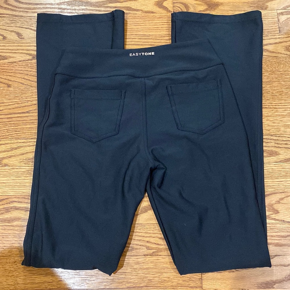 Reebok Women Easytone Fitness Pants Leggings Size M Black Fitted Slightly Flare